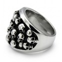 Herrenstahlritterring | Multi-Skulls-totes Kopf-Biker