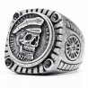 Big modern and wide modern knight for man in aged steel adorned with a death head and registration Liberty 1927