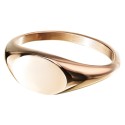 Vue de profil de la bague pour femme montrant la finition lisse de l'acier cuivré ionisé et l'épaisseur délicate de l'anneau
