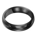 Anello in acciaio nero con groove larghezza da 4 mm con stile moderno e minimalista