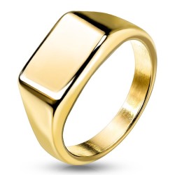 Moderner und minimalistischer Strickring für Frau oder goldenes Stahlende mit rechteckigem Plateau von 9mm