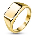 Anello a maglia moderna e minimalista per donna o estremità in acciaio dorata con altopiano rettangolare di 9 mm