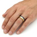 Tricolor steel ring with a man's ring for a modern, elegant and resolutely contemporary style