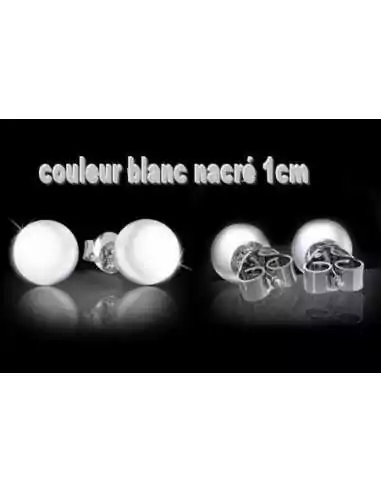 PAIR OF EARRINGS FOR WOMEN TEENS 925 SILVER AND WHITE CULTURED PEARL 1CM NEW