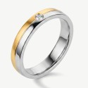 Modern Alliance ring with two shades for woman or stainless steel and end gold with zircon