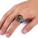 Knight Tribal Steel Protective In Tiger Eye Waled by a Man For Affirmed and Timeless Style