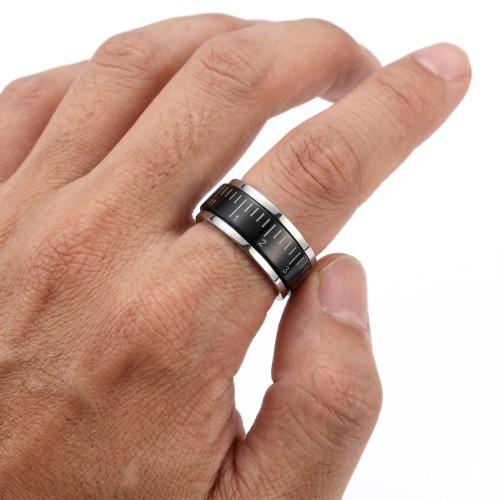 Anillo giratorio medidor de patrón antiestrés hecho a dedo para un estilo original, juguetón y calmante todos los días