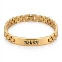 Golden stainless steel gourmet bracelet with my custom plate