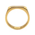 Detailansicht des Rings, der das ursprüngliche hexagonale Design und den Glanz des Goldfurniers durch Ionisierung zeigt