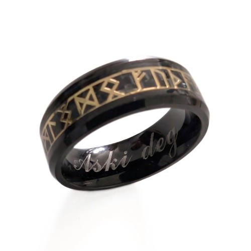 Ver en el interior del anillo de alfabeto láser personalizado de grabado