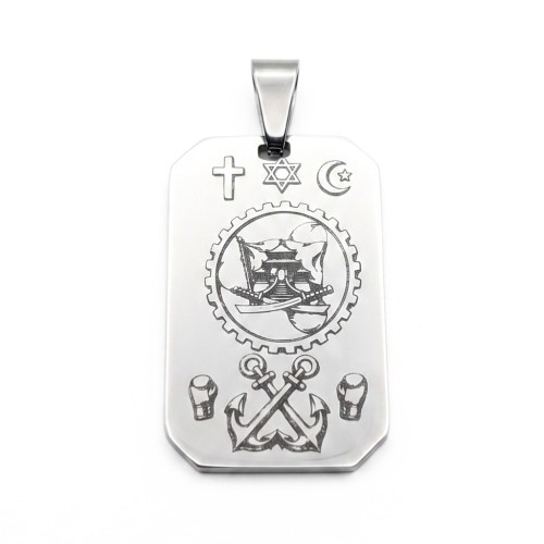 OCTOGONAL MILITARY PLATE CUSTOMIZED STEEL MENUALIZED BY A Modern and Minimalist Laser Engraving