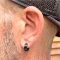 Orecchini triangolari in acciaio nero uomo - stile minimalista