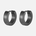 Pendientes de triángulo de hombre negro de acero - estilo minimalista