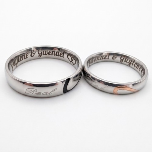 Ring Anillo Fragonagement para mujer Pareja y Hogar Coloreado Golor Heart Gold Love Léx Para dar la bienvenida al grabado person