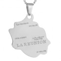 Stainless steel pendant representing the map of the island of customizable meeting with Cuban chain.