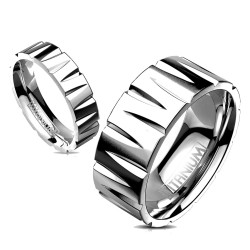Anello da uomo in titanio solido striee coppia pacs nuovo