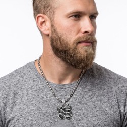 Collar colgante de hombres de acero inoxidable con cuerpos vivos y paseo a vivir. 2
