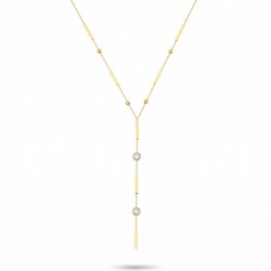 Halskette der Frau Halskette in Gold Edelstahl verziert mit Balken und Kristallen in Zirkoniumoxid.