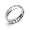 Edelstahl-Allianz mit einem Zirkonset wie ein Solitaire, ideal für Laser-Innengravur