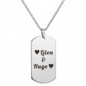 Dogtag Pendant Military Military Military Plate with Mirror Effect Steel with Custom Laser Engraving