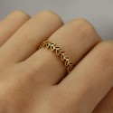 Freundschaft Frau Ring | Goldener 316L-Stahl-Wellring