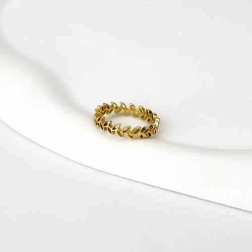 Anello donna amicizia | Anello ondulato in acciaio dorato 316L
