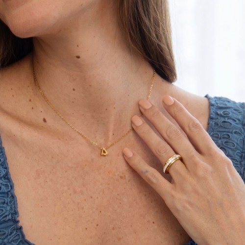 Anti-stress rotante alleanza per le donne in acciaio inossidabile dorato, decorato con pietre di zirconi quadrati che subbliano 
