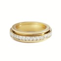 Rotierende Allianzfrau Anti-stress goldener stahl und glitzernde quadratische kristalle