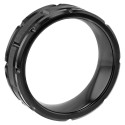 Contemporary male alliance in black tungsten, customizable by laser engraving.
