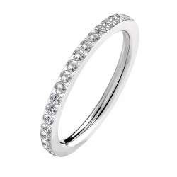 Alleanza donna Eternity Acciaio inossidabile 3mm con pietre di zirconio