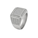 Equipaggio in acciaio inox in acciaio inox argento con cristalli di ossido di zirconio in cristalli per bling bling style
