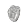 Silver Stainless Steel Man Stainless Steel Crew with Zirconium Oxide Crystals Pavement For Bling Bling Style