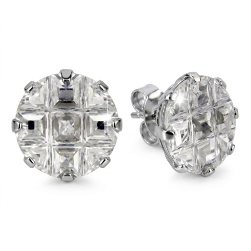 Boucles d'Oreilles Pour Homme et Femme en Acier | Puces Rondes Relief