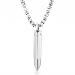 Men's military necklace for stainless steel with revolver bullet pendant on his channel.