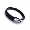 CUERO AUTÉNTICO Y CIERRE DE ACERO 316L PULSERA DE CUERO AUTÉNTICO PARA HOMBRE PROMO NUEVO