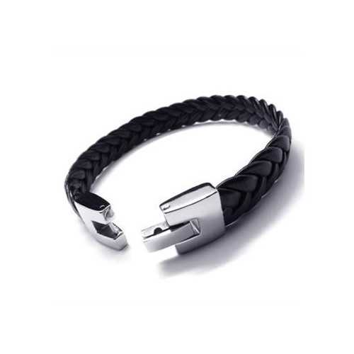 CUERO AUTÉNTICO Y CIERRE DE ACERO 316L PULSERA DE CUERO AUTÉNTICO PARA HOMBRE PROMO NUEVO