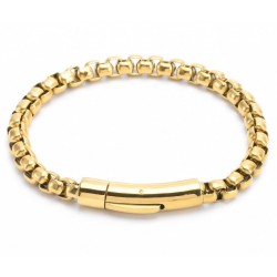 Men's Golden Steel Mesh Strap Rolo 6mm | Clasp