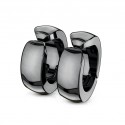 Fake pair men's all-black steel earrings for not pierced