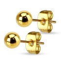 Paio delle unghie Donne orecchini donna orecchini in acciaio perla palla oro 5mm