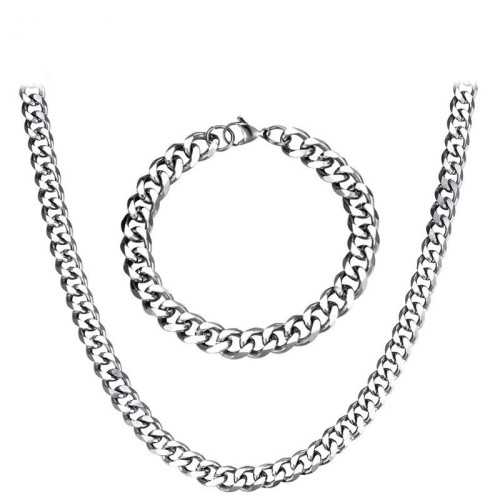 CHAINE POUR HOMME OU ADO EN ACIER 316L DE LUXE 51CM COULEUR ARGENT PROMO NEUF