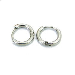 Boucles d'oreilles pour femme ado acier créoles bombées 8mm