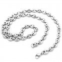 Collar de cadena mujer hombre de acero semilla de café granos de café tamaño