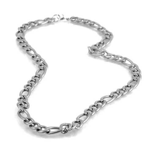 Chaine homme acier inoxydable maille figaro largeur au choix