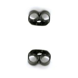 Paire de fermoirs papillons poussoirs boucles d'oreilles en acier inoxydable