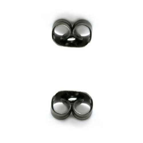 Paire de fermoirs papillons poussoirs boucles d'oreilles en acier inoxydable