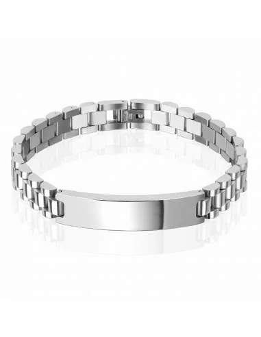 Bracelet gourmete man steel plate to engrave style chic classic 21cm