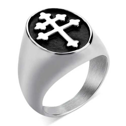 Ring ring royal man steel silver cross Lorraine templier