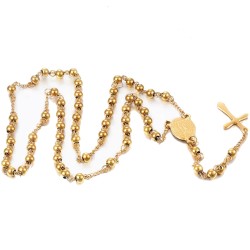 Women's hat necklace cross and medallion Saint Virgin Mary in gold steel