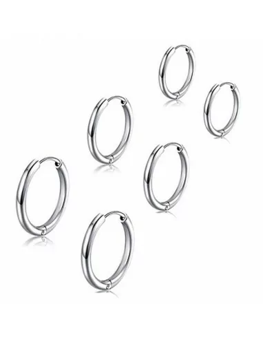 Fine earrings for women and men steel domed hoop earrings 12mm
