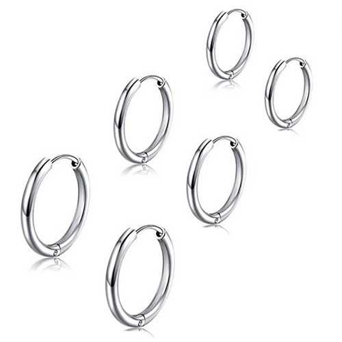 Fine Earrings for Women Man Steel Crown Crops 12mm